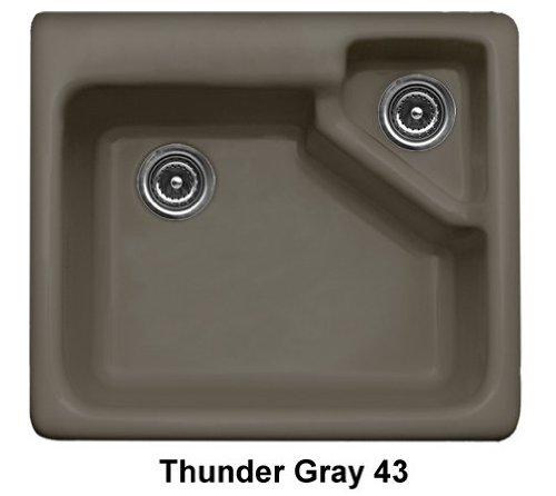 CorStone 11343 Thunder Gray Quidnick Quidnick Single Bowl Self Rim Kitchen Sink with Disposal Chambe
