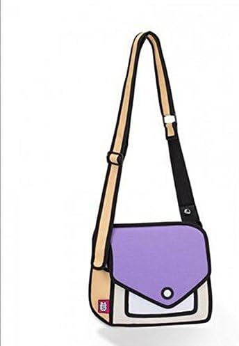 Oime 4 Colors 3D Jump Style 2D Drawing From Cartoon Paper Shoulder Bag
