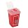 Impact 7350 Translucent Red Sharps Container, 1 qt Capacity, 4-1/2" Length x 4-1/2" Width x 6-3/4" Height