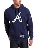MLB Men's Atlanta Braves Be Proud Long Sleeve Hooded Fleece Pullover, Athletic Navy, Medium