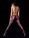 Black Fishnet Pantyhose Hot Pink Lace Up Back