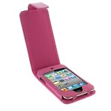 GTMax Permium Durable Leather Flip Carrying Case - Hot Pink for Apple iPod touch 8GB 32GB 64G 4G 4 (4th Generation)by GTMax