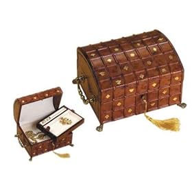 Leather Jewelry Box with side handles