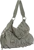 ''Mixed Hardware'' Shoulder Hobo Bag By NILA - Grey or Off White