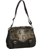 Black V Couture by Kooba ''Lecce'' Faux Fur Crossbody Bag