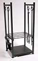 UniFlame W-1052 Black Wrought Iron Log Rack With Tools