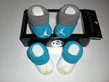 Nike Air Jordan Newborn Infant Baby Booties White and Blue W/classic Jordan Air Jumpman Logo Size 0-6 Months