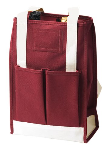 True Fabrications Canvas 2-Bottle Wine Tote and Wine Bag, Burgundy