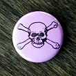 Pink Skull and Bones Button