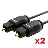 Buy 2 pc 6' Digital Audio Optical Optic Fiber Toslink Cable