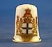 Porcelain China Collectable Thimble - National Emblem of Greece -- Free Gift Box