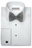 Geoffrey Beene Laydown Collar, 1/2 Pleated, 100% Cotton with French Cuff Tuxedo Shirt