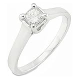 1/3ctw Princess-cut Diamond Engagement Ring in 14kt White Gold (G-H, I1-I2)