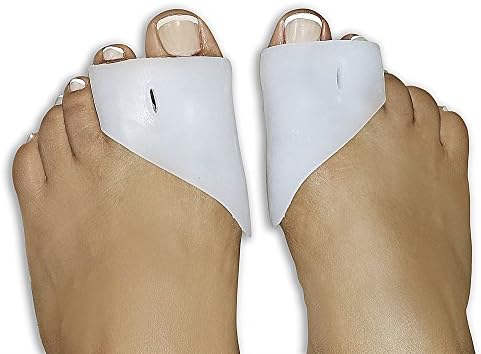 Silicone Gel Foot Corrector Toe Separator with 1 Pair of Bamboo Fiber Nylon Socks