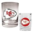 NFL Kansas City Chiefs Rocks Glass & Shot Glass Set - Primary Logo