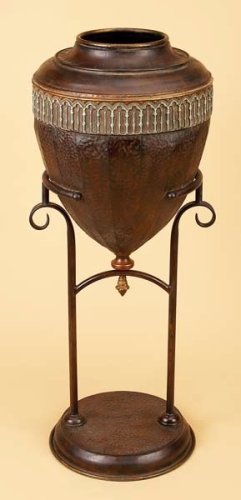 Kitchen: Exclusive Modern Designed Metal PLANTER VASE in Brown Finish