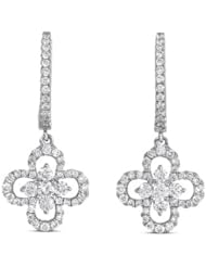 14K White Gold 0.77cttw Round Diamond Earring