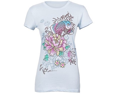 Miami Ink Koi with Flower Women's T-Shirt