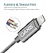 Lightning Cable, Oaxis Tech 1 pcs Dark Gray Nylon Braided Lightning to USB Cable 6.6ft/2M 8-Pin Lightning USB Charge Data Sync Cord for iPhone 6/6s/5/5S/5C/SE/Plus,iPad 4,iPad Air 1/2/Pro,iPad Mini