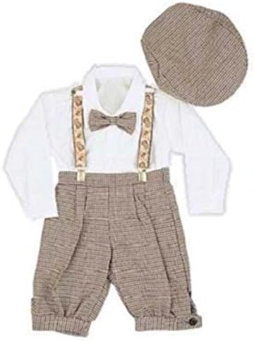 Infant & Toddler Boys Vintage Style Knickers Outfit Suspenders, Bowtie & Cap
