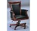 DMI Furniture Leather Executive High Back Chair with Sunset Cherry Frame Black Leather/Sunset Cherry