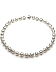 14k White Gold .15ctw 8-10mm White South Sea High Luster Pearl Graduated Necklace 18"Length. Included Gift Box with Bow.