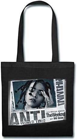 Rihanna Announces Anti Tour 2016 Poster Canvas Cotton Tote Bag Shoulder Bag Black