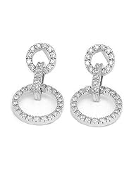 0.60ct 14k White Gold Circle of Love Diamond Earrings
