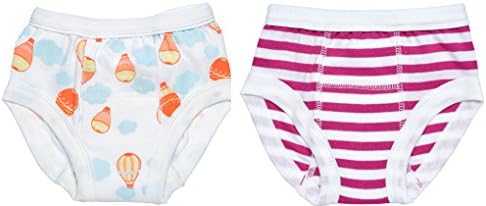 Under the Nile Organic Training Pants (12-24 M, Fuschia Stripe / Balloon 2PK)
