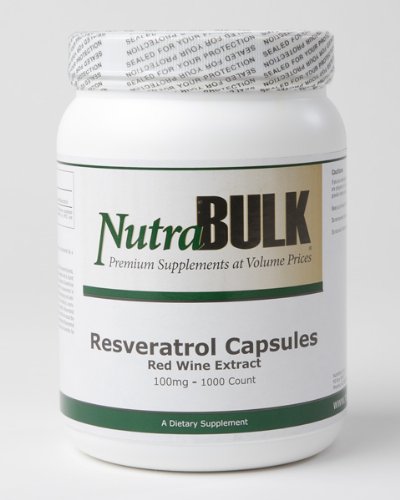 NutraBulk Resveratrol 100mg Capsules -1000 Count