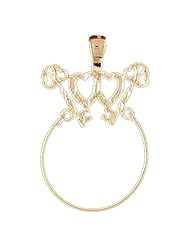 Dazzlers Solid 14k Gold Heart Holder Charm Pendant Available in three colors from jewelsberry (weights: 1.7 grams only)