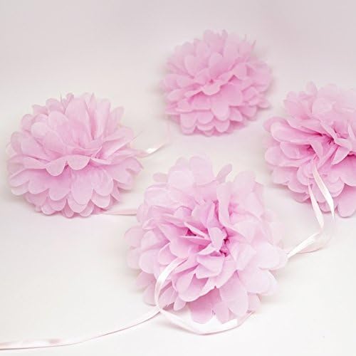5" Tissue Pom Pom Garland (10 Ft) - Pink
