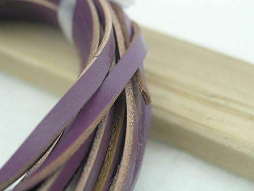 10 Yards 5.0x2.0mm Purple Soft Flat Real Cowhide Leather Cord/straps