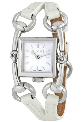 GUCCI Womens YA116504 Signoria White Leather Strap Watch