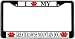 I Love My Greater Swiss Mountain Paw Prints Dog Black Metal License Plate Frame Holder