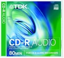 TDK CD-R CDR CD Writeable for Audio Recorders 5 Pack Jewel Cased -TDK-10