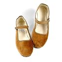 Samt-Ballerina CHINA FLAT camel