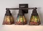 Meyda Tiffany 48036 3-Light Vanity, Mahogany Bronze Finish with Stained