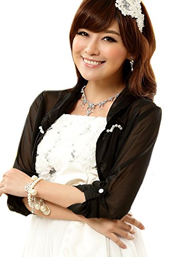 Clack ボレロ 長袖 結婚式 二次会 披露宴 パーティー フォーマル シフォン パール デザイン レディース 【正規品】