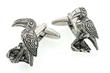 Exotic tropical bird shaped cufflinks with presentation box