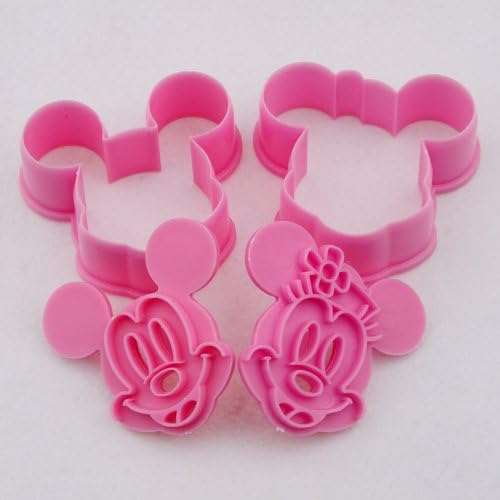 PeleusTech® Cute Mickey Mouse Plastic Cookie Cutter Fondant Cake Mold 2 Pack 1 package
