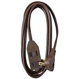 Master Electrician 09407ME 7-Foot Flatplug Extension Cord Low Profile, Brown