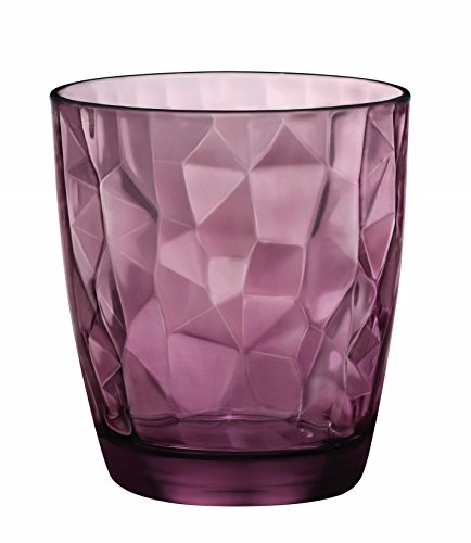 Bormioli Rocco Diamond Double Old Fashioned Glasses, Rock Purple, Set of 6