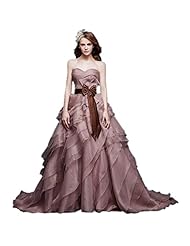 2015 Lace-Up Tiered Organza Sweetheart  Dress with a Brush/Sweep Train  With a Sash 