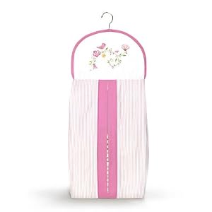 Fao Schwarz Posey Diaper Stacker Pink Floral Design 100% Cotton Sateen