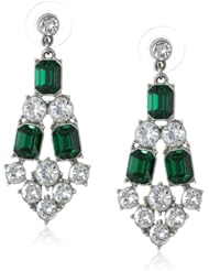 Ben-Amun Jewelry "Emerald Deco" Crystal Geometric Earrings