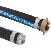 Unisource 2612 Rubber Suction/Discharge Hose Assembly, MPT x NPSM Female Swivel Connection