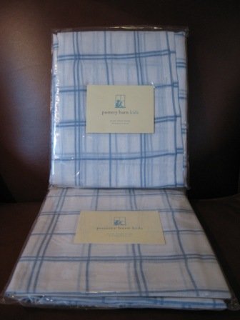 Cover image : Pottery Barn Kids Plaid Sheer Panel - Blue and White (84