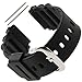 Gilden for Casio/Seiko 22mm Extra-Long Polyurethane Watch Strap 017275 (22mm End Width, Extra Long, Black)