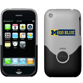 University of Michigan Go Blue on iFrogz Luxe iPhone Case 3G 3GS (Silver)